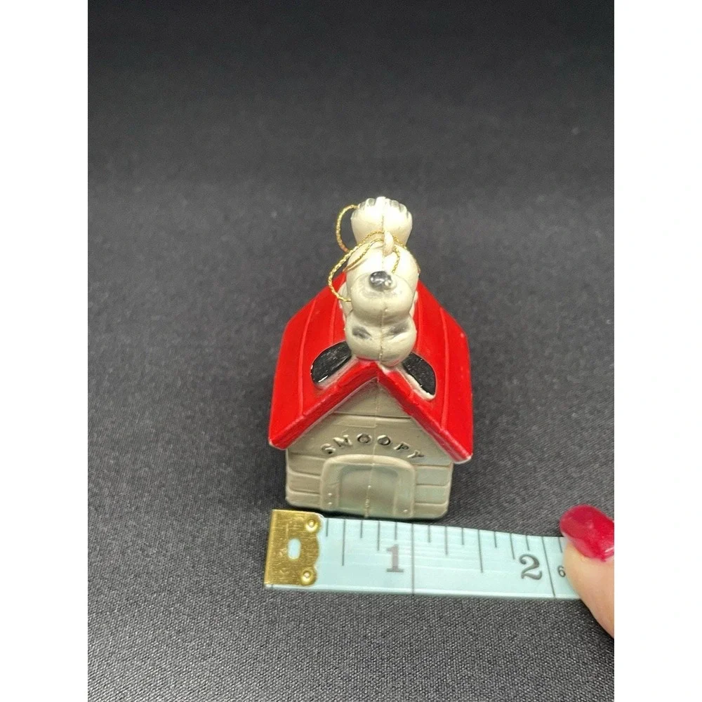 Vintage Snoopy Sleeping on Dog House Ornament . 1958-1966 Plastic Versions Made